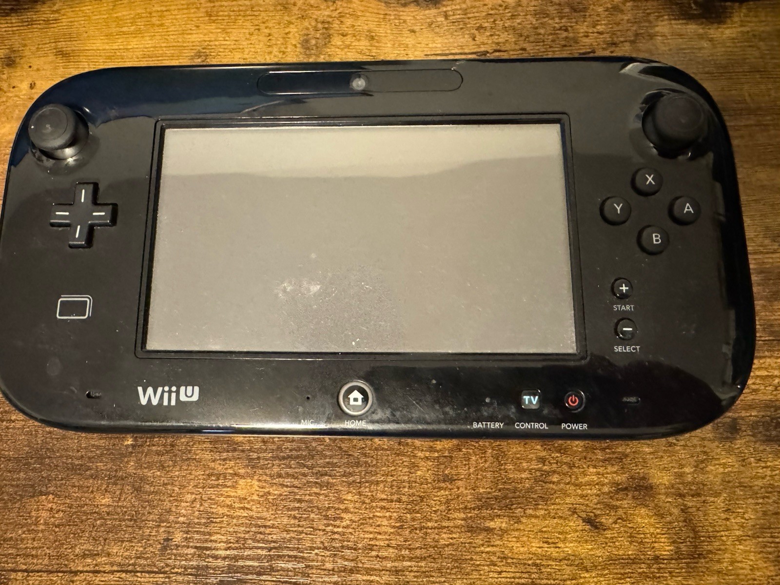 Nintendo WUP-010 Gamepad - BLACK. FOR PARTS. POWERS ON, Screen Damage