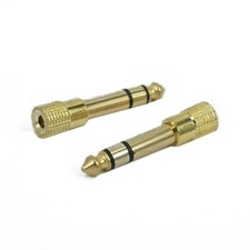 2 Pcs Audio Adapter Metal 6.5 mm Male To 3.5 mm Female Connector For Microphone
