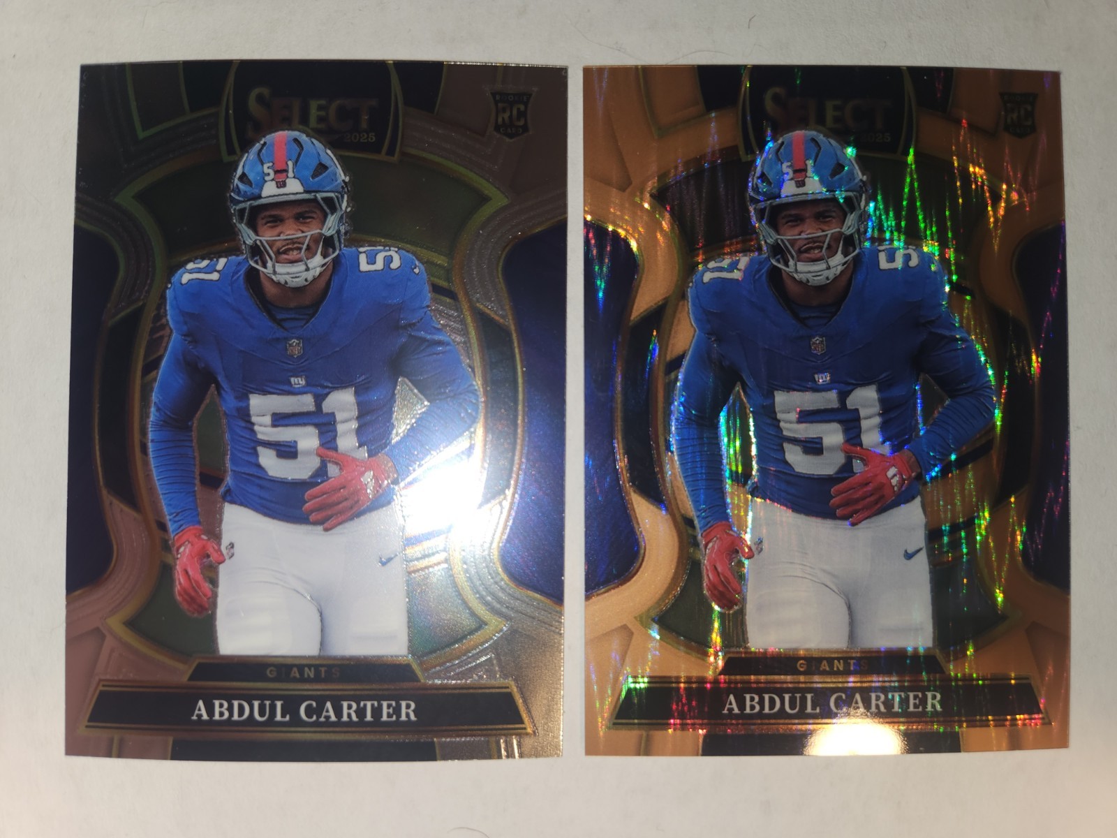 2025 Select Abdul Carter Rookie Concourse Copper Prizm /899 And Base