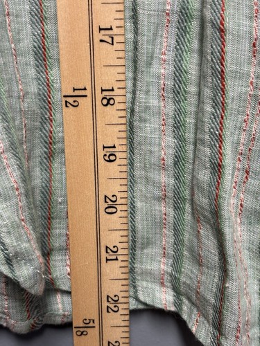 Poetry Striped Short-Sleeve Linen Shirt Size 14 Beach Coastal Grandma Flowy - Picture 8 of 13