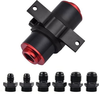 Fuel Filter Inline 100 Micron Aluminum Alloy with 6AN 8AN 10AN Adapters and