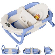TPN 4-in-1 Grow-with-Me Collapsible Baby Bathtub, Tub for Newborns Blue