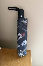 Ed Hardy Skull Tattoo Umbrella Auto Open Close Compact Goth &ldquo;Love Kills Slowly&rdquo;