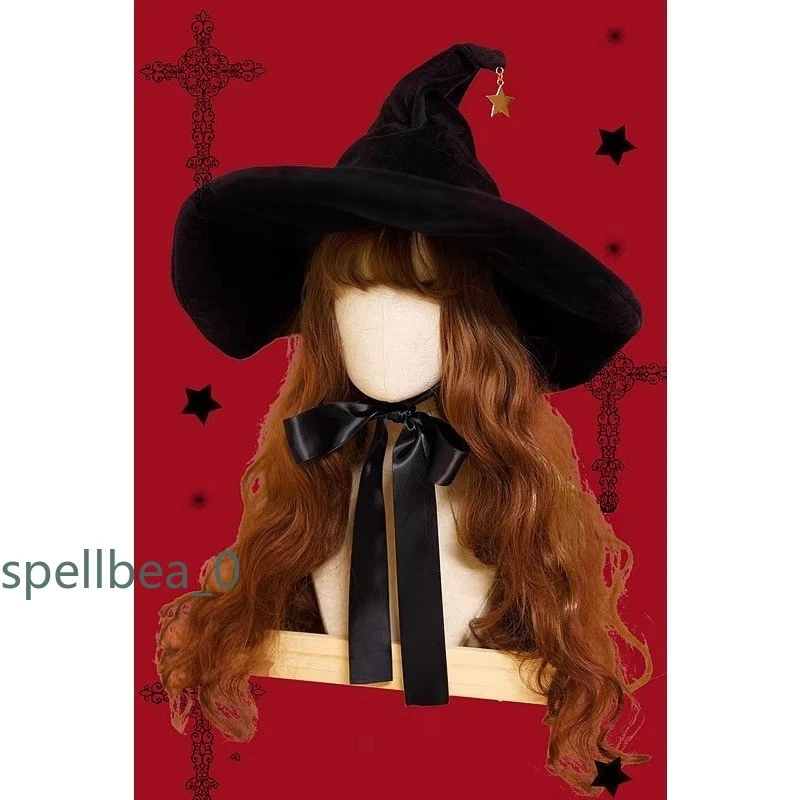 Шляпа волшебника косплей ведьма шляпа черный этап шоу Лолита аниме Хэллоуин вечеринки подарок - Изображение 2 из 4