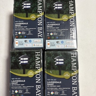 4-Hampton Bay Lauderdale Smart LED Pathway Lights - Color Changing WiFi Hubspace