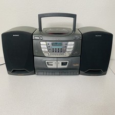 VTG Sony Boombox CFD-ZW155 Mega Bass CD Dual Cassette AM/FM Radio SEE VIDEO