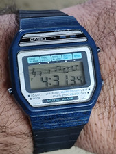 1980 CASIO Melody 82H108 Digital Men s Watchfull WORKING Blue Case Rear