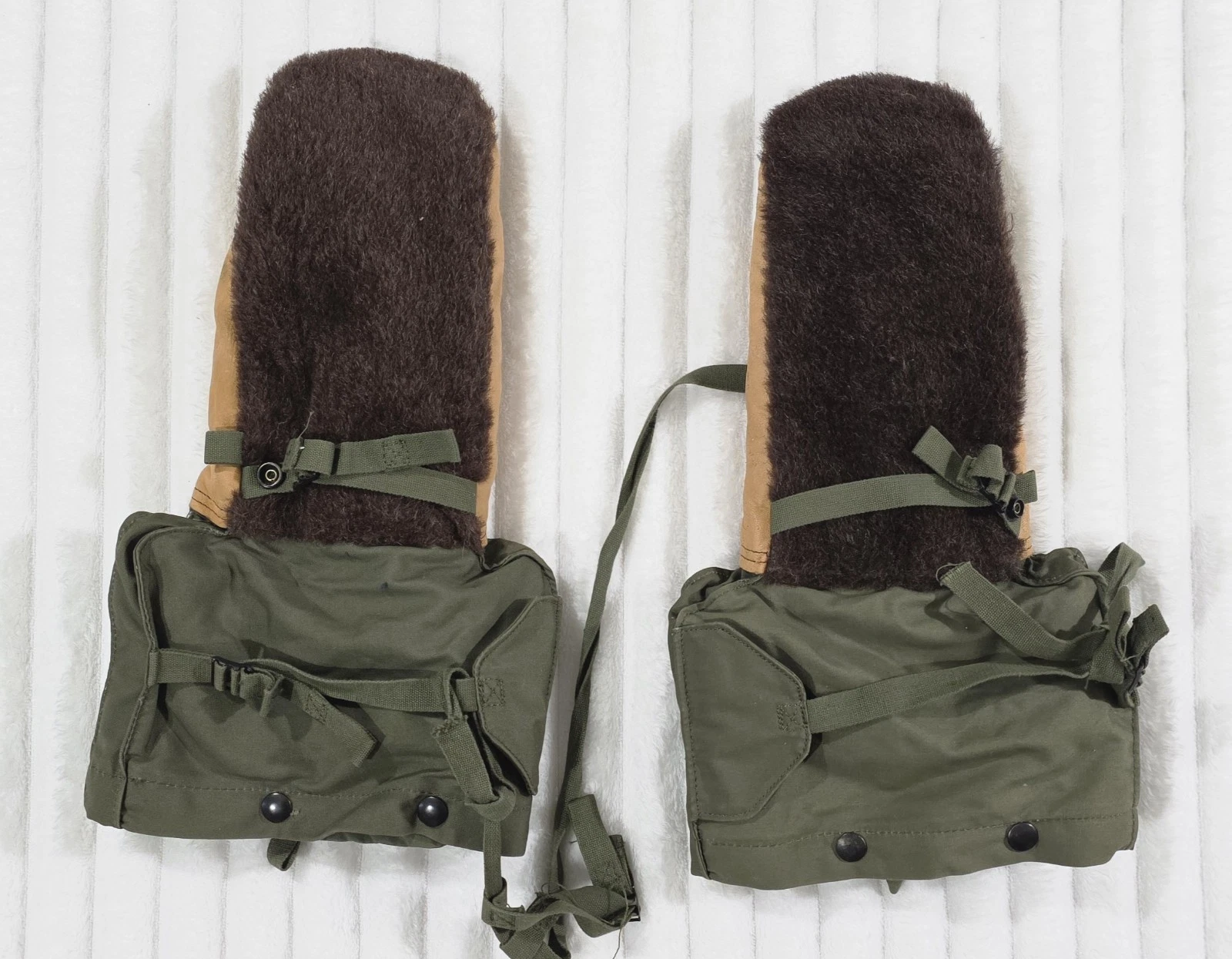 Vintage Military Arctic Extreme Cold Wool Mitten Set Gloves Shell & Liner SMALL