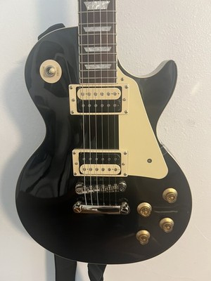 Black Epiphone Les Paul Modern Pro Guitar Ebony w Epiphone Gig Bag