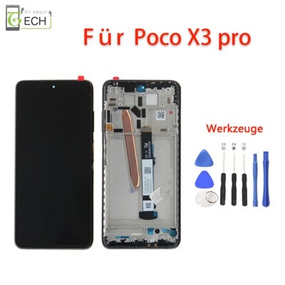 Für Xiaomi Poco X3 Pro LCD Display mit Rahmen Touchscreen Bildschirm Schwarz