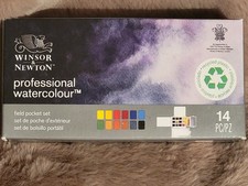 Winsor Newton 190685 Artists Water Colour Field Box Drawing Set with Half Pan -