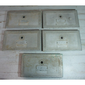 Lot of 5 Vtg Corbin Post Office PO Box Cast Door Plates 1960s 12x7" DAMAGE #2