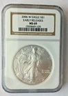 2006-W $1 American Silver Eagle Burnished NGC MS69 Early Releases