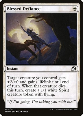 MTG Magic MID Innistrad Midnight Hunt - 1x EN NM 005 C Blessed Defiance