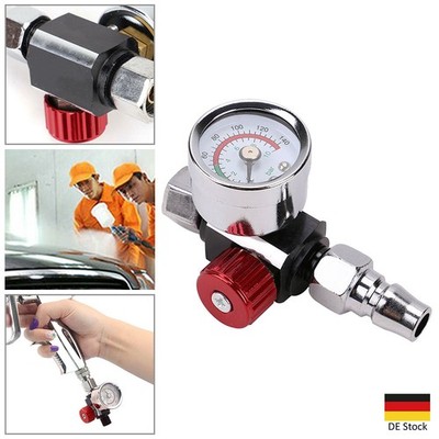 1/4'' Mini Druckluft Druckregler Messuhr Sprühpistole Air Tools Druckminderer DE