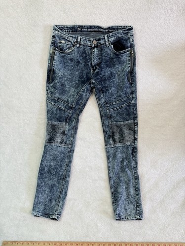 V1969 Italia Moto Zipper Jeans Mens 38x32 Blue Abbigliamento Sportivo Versace