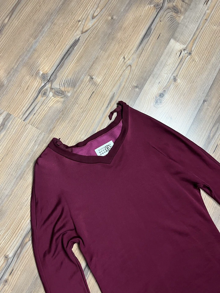 Suéter Margiela MM6 para mujer viscosa/algodón rojo granate talla M Foto 4 de 4