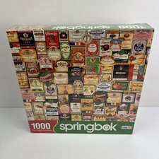 Springbok 1000 Piece Jigsaw Puzzle Off the Vine Made in USA Wine Labels New