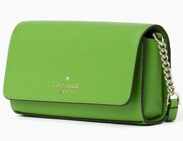 Kate Spade Staci Saffiano Leather Shoulder Bag Crossbody Light Pistachio