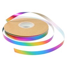 Single Face Shiny Rainbow Ribbon Colorful Satin 10mm 50 Yards