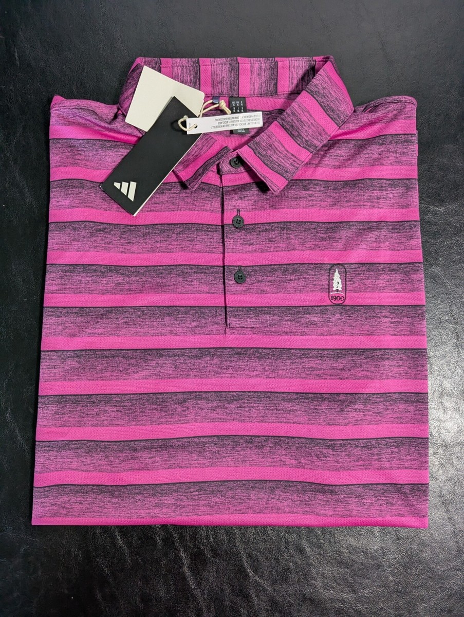 NWT MEN'S ADIDAS COLOR STRIPE POLO, SIZE: 2XL, COLOR: FUCHSIA