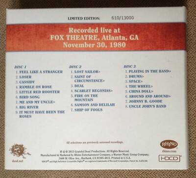 Grateful Dead: Dave's Picks Volume 8 (3 CDs) Limited 13000 Jerry