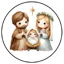 NATIVITY MARY JOSEPH JESUS CHRISTMAS ENVELOPE SEALS LABELS STICKERS PARTY FAVORS
