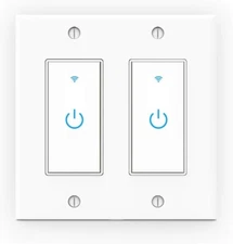 WiFi Smart Light Switch 2-Gang Light Switch Remote for Alexa & Google IFTTT US