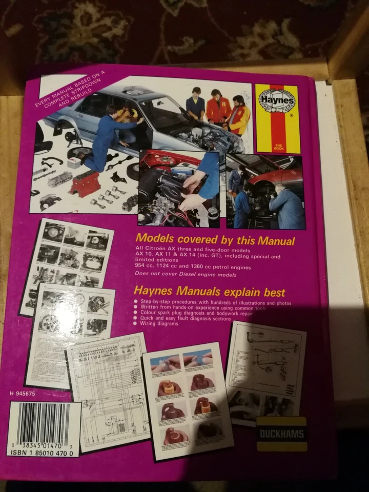 HAYNES OWNERS WORKSHOP MANUAL Citroen AX 1987 to 1989 (1470) - Image 3 of 3