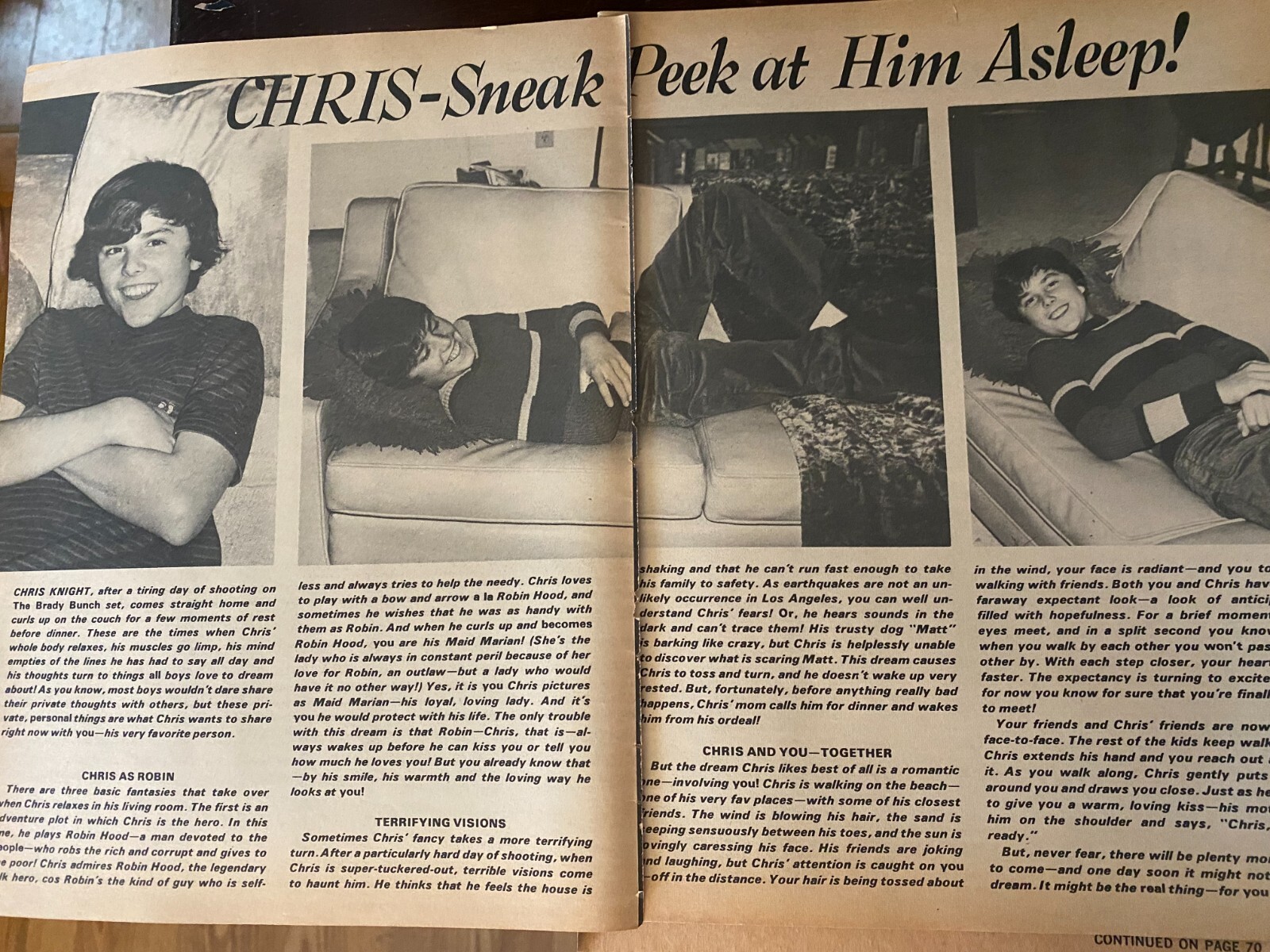 Christopher Knight Brady Bunch Vintage Two Page Clipping Chris aa