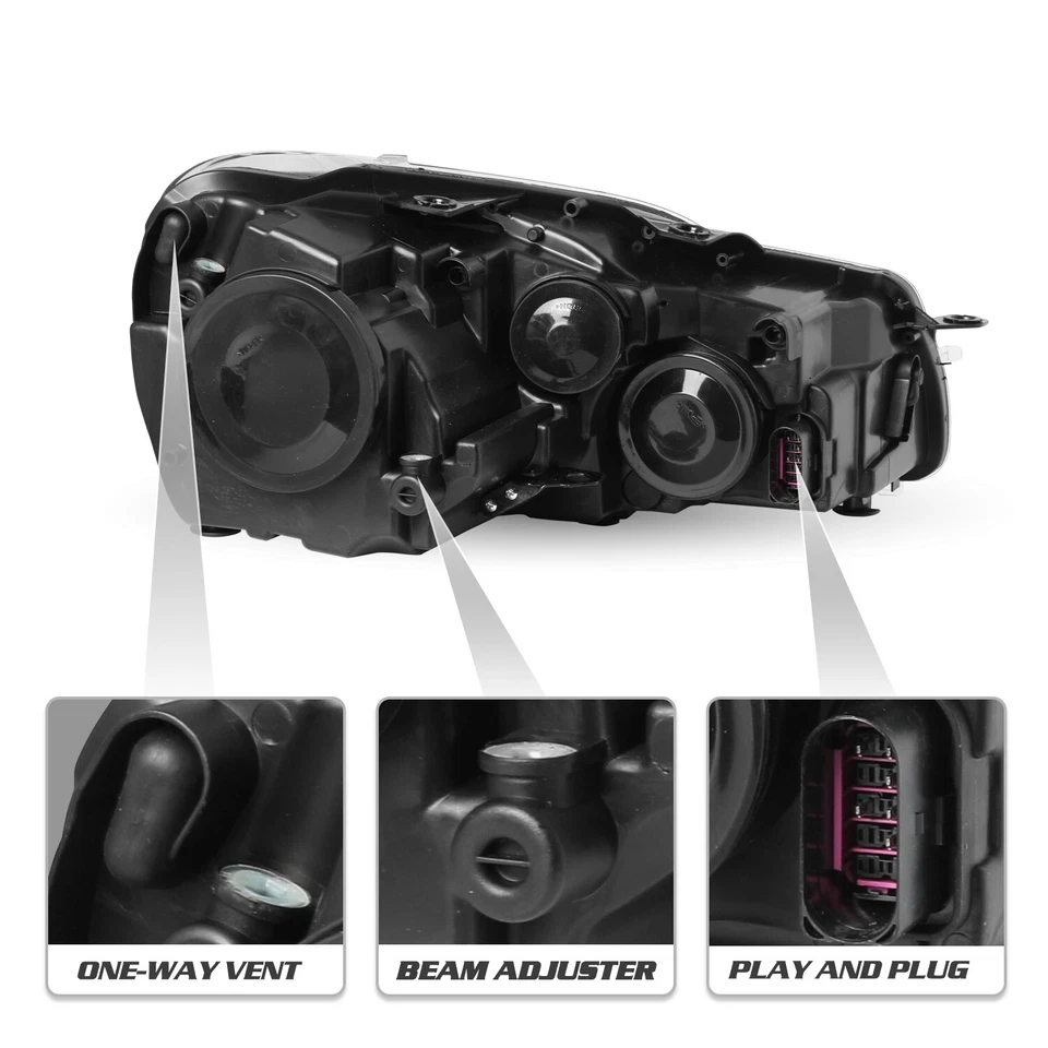 Conjunto de farol lateral esquerdo Volkswagen Sportwagen Golf/Jetta 2010-2014 - Imagem 3 de 4