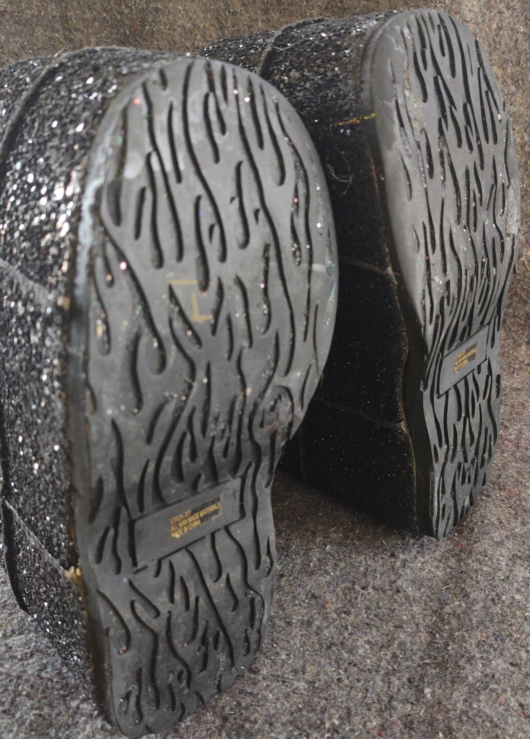 Demonia Stack 301 Black Sequins 7" Platform knee … - image 10