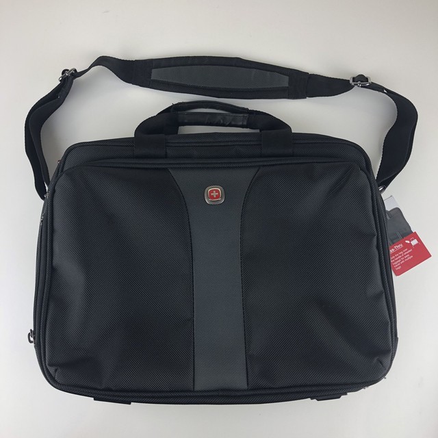 Wenger Swiss Gear Black Padded Laptop Shoulder Travel Bag Briefcase | eBay