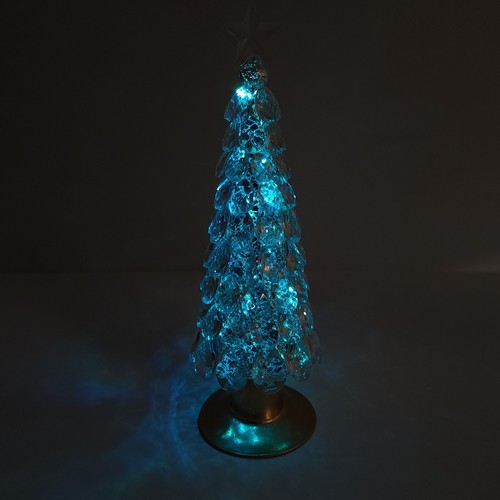 Albero in vetro sfaccettato illuminato 13" con luci cambio colore di Valerie Gold - Foto 5 di 14