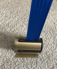 New Tensabarrier Standard Mount Wall Unit, Light Blue Belt, Sun Gold