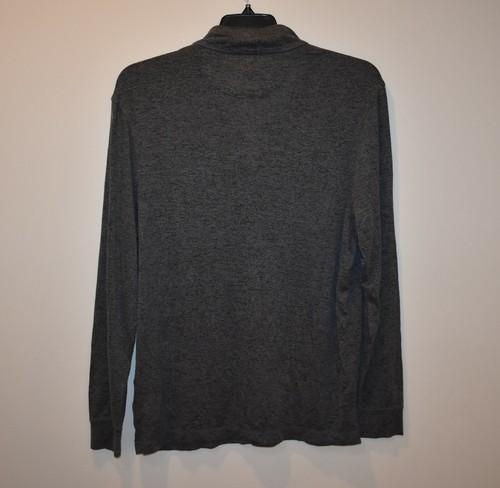 Club Room Long Sleeve 1/4 Zip Gray Pullover Cotton Polyester Medium Polo Shirt - Picture 3 of 6