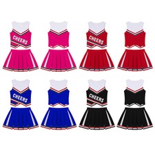 Kids Girls Uniforms Carnival Dancewear Show Cheerleading Sports Dance Suit Set