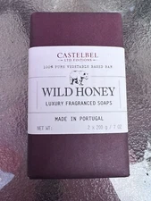 Castelbel Wild Honey Luxury Fragranced Soaps 2 x 7 oz Triple Milled Bar Portugal