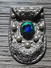 CYBER MONDAY SALE! Arts & Crafts Real Peacock Eye Pearl Dress Clip