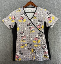 Disney Mickey Minnie Mouse Nurse Scrub Top Women s Small Catch Me If You Can