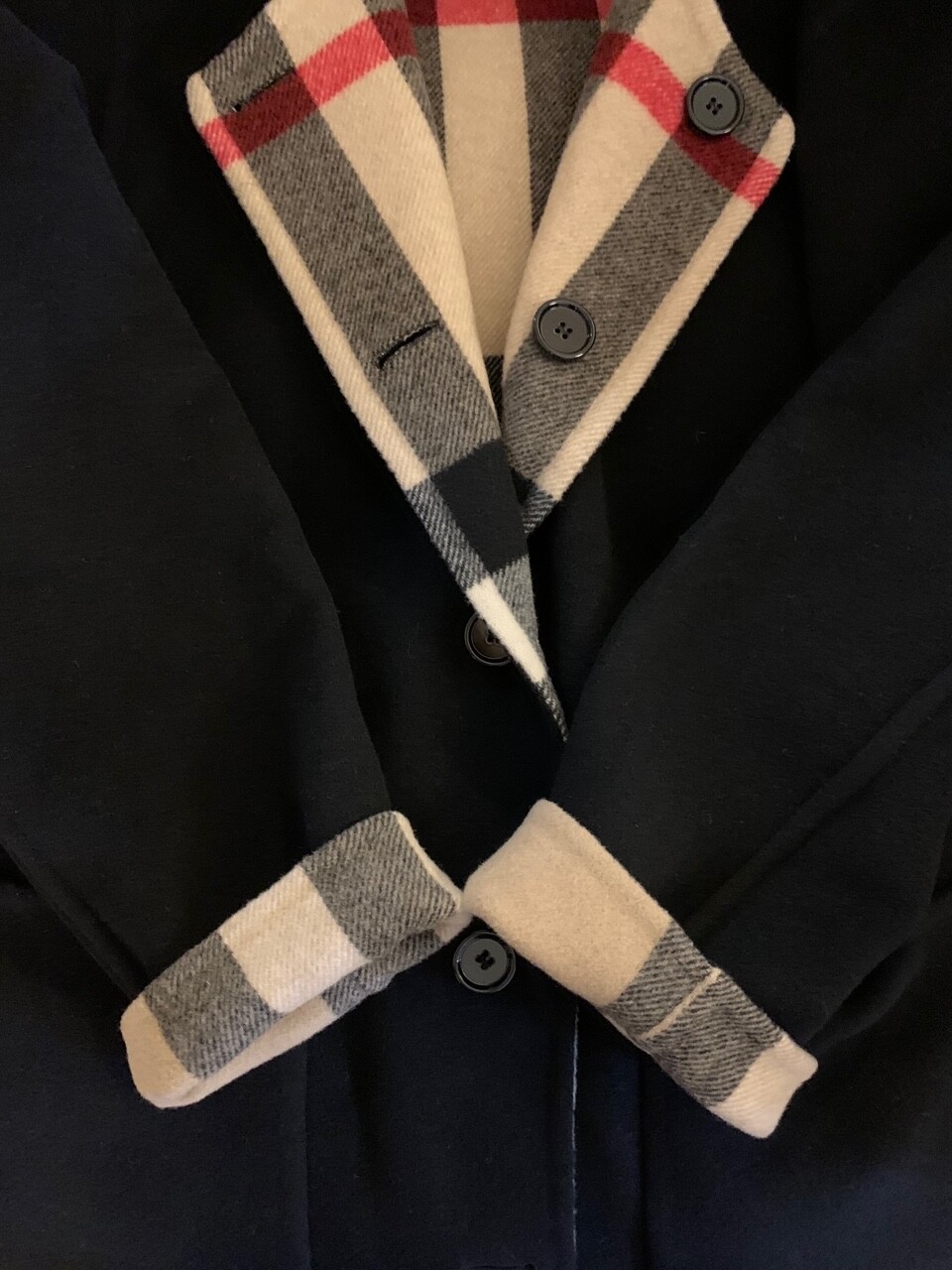 Burberry Women Tisbury Exploded Check Reversible Wool Coat, Black, Size 8, NWT!! image 9