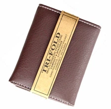 New Mens Leather Trifold Brown Wallet Credit Card Window ID Holder Billfold Case