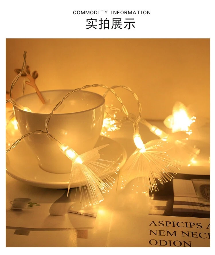 Fiber optic String 30 Led 15FT Warm Lights Fairy Ramadan Xmas Wedding Decoration - Image 2 of 4
