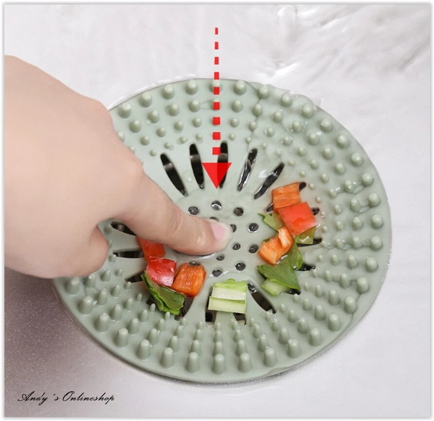 Abflussschutz Abfluss Sieb Abdeckung mit Saugnapf Haarfänger Dusche Küche - Bild 3 von 4