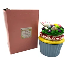 Ganz Easter Bunny Rabbit Jelly Bean Cupcake Trinket Box You're Egg-stra Special