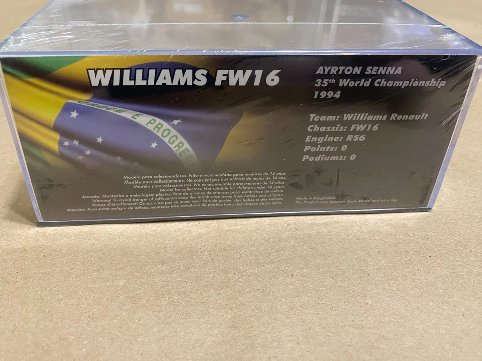 1/43 AYRTON SENNA WILLIAMS FW16 BRAZIL GP 1994 - Image 3 of 3