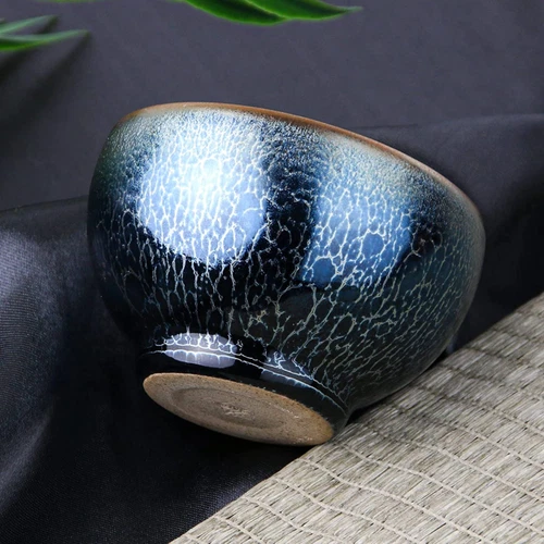 Taza de té china tazas de té japonesas 3,5 OZ cerámica Tenmoku Kung Fu taza de té azul - Imagen 3 de 3