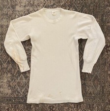 VTG 60s 70s Sears Roebuck Thermal Waffle Knit Long Sleeve Shirt XL Tall Grunge
