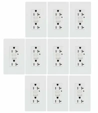 10 Pack 20A GFCI outlet  Tamper Resistant Receptacle Wallplate White ETL listed