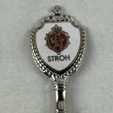 Stroh Brewing Detroit Michigan Souvenir Spoon 4.5” Silver Tone Made in USA Fort